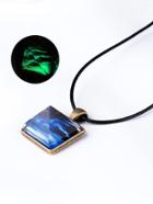 Romwe Luminous Contrast Pendant Chain Necklace