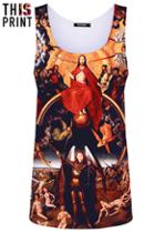 Romwe This Is Print Last Judgment Print Vest
