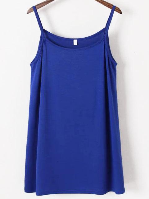 Romwe Spaghetti Strap Royal Blue Cami Dress