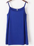 Romwe Spaghetti Strap Royal Blue Cami Dress