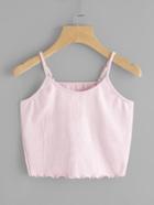 Romwe Lettuce Edge Crop Cami Top