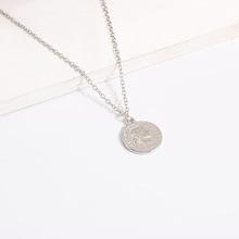 Romwe Figure Engraved Round Pendant Necklace