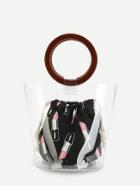 Romwe Ring Handle Tote Bag With Inner Pouch