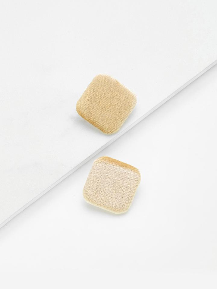 Romwe Square Button Design Stud Earrings