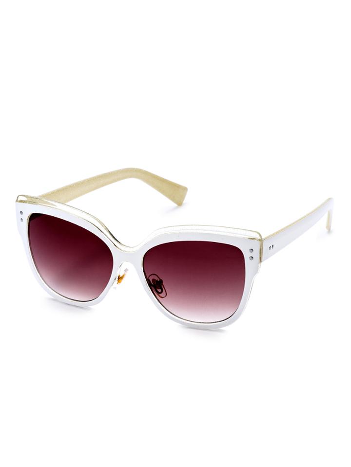Romwe Beige Frame Cat Eye Sunglasses