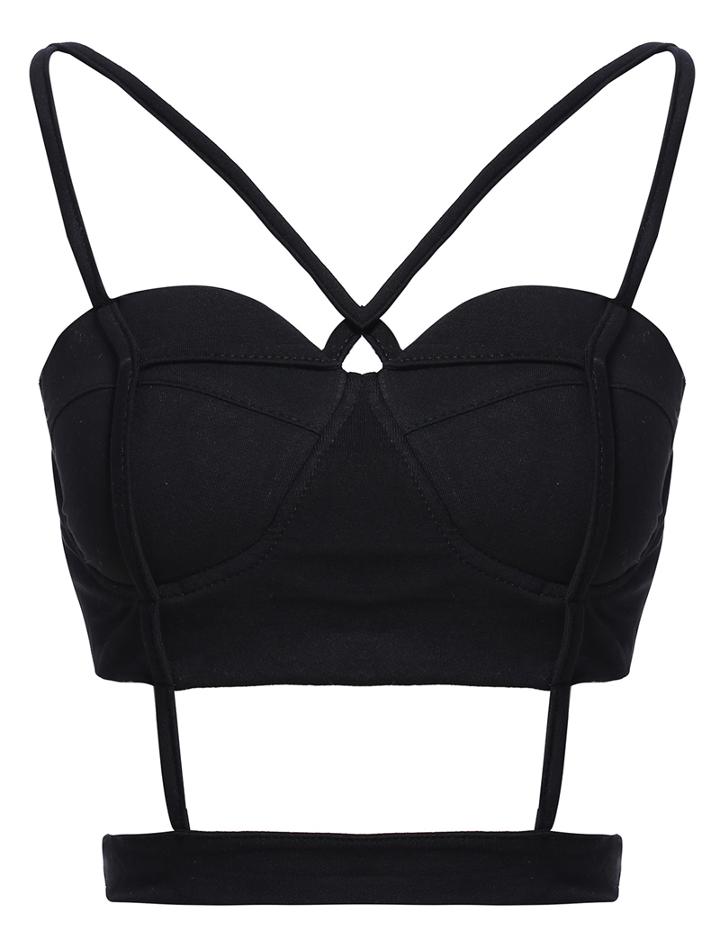 Romwe Strap Double Layers Chiffon Vest