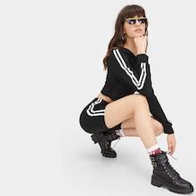 Romwe Varsity Stripe Top With Cycling Shorts