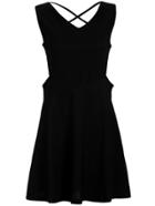 Romwe V Neck Cut Out Black Dress