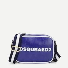 Romwe Slogan Print Pu Crossbody Bag