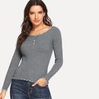 Romwe Frill Detail Sweater