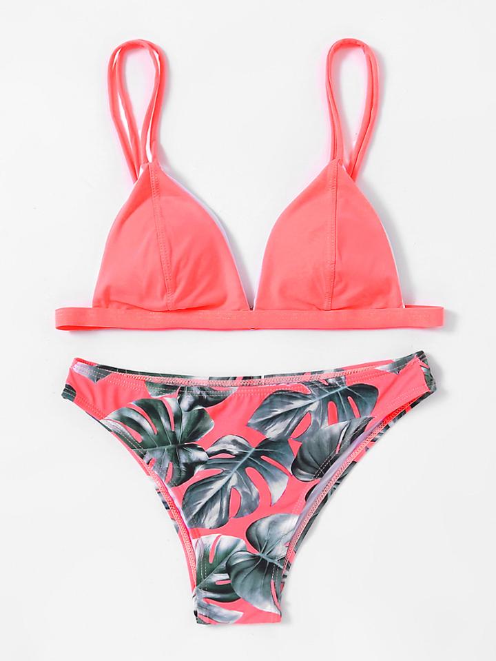 Romwe Jungle Print Bikini Set
