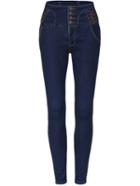 Romwe High Waist Single Breasted Thicken Denim Pant