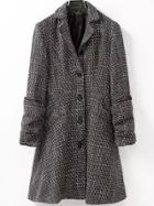 Romwe Lapel Single Breasted Woolen Coat