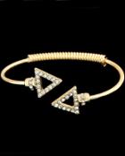 Romwe Gold With Diamond Triangle Bracelet