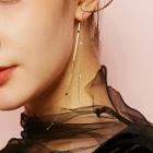 Romwe Rhinestone Detail Threader Drop Earrings 1pair