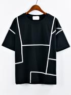 Romwe Contrast Binding T-shirt - Black