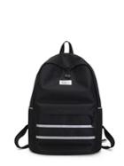 Romwe Striped Design Nylon Backpack