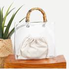 Romwe Clear Tote Bag With Inner Clutch