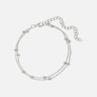 Romwe Metal Ball Detail Layered Chain Anklet
