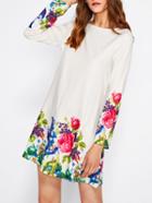 Romwe Flower Print Tunic Dress