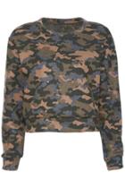 Romwe Romwe Khaki Camouflage Print Long-sleeved Sweatshirt