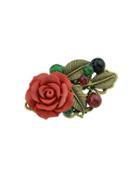 Romwe Festive Rose Beaded Brooch