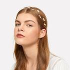 Romwe Faux Pearl Detail Lace-up Headpieces