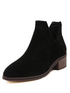 Romwe Black Pointy Cut Out Boots