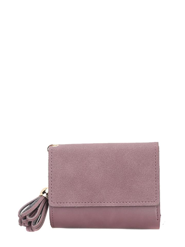 Romwe Tassel Detail Pu Wallet