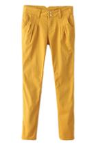 Romwe High-waisted Sheer Yellow Casual Pants