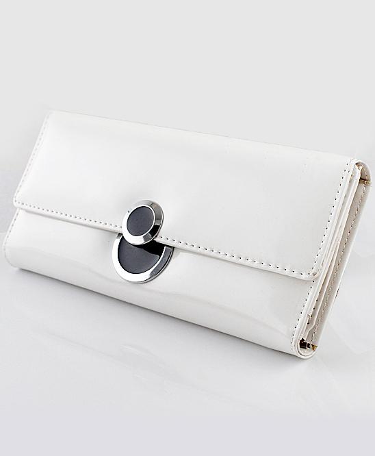 Romwe White Pu Leather Clutch Bag