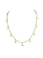 Romwe Gold Five-star Pendant Simple Necklace