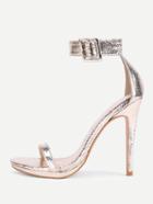 Romwe Two Part Ankle Strap Stiletto Sandals