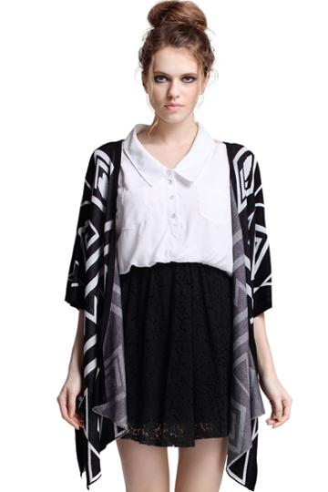  Sleeveless Magyar Black Cardigan