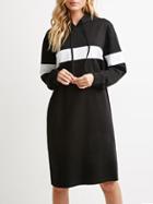 Romwe Women Color Block Hooded Sweatshirt Dress