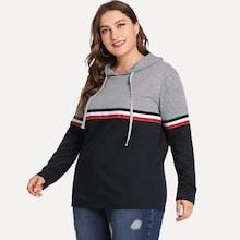 Romwe Plus Drawstring Hoodie