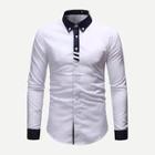 Romwe Men Contrast Trim Shirt