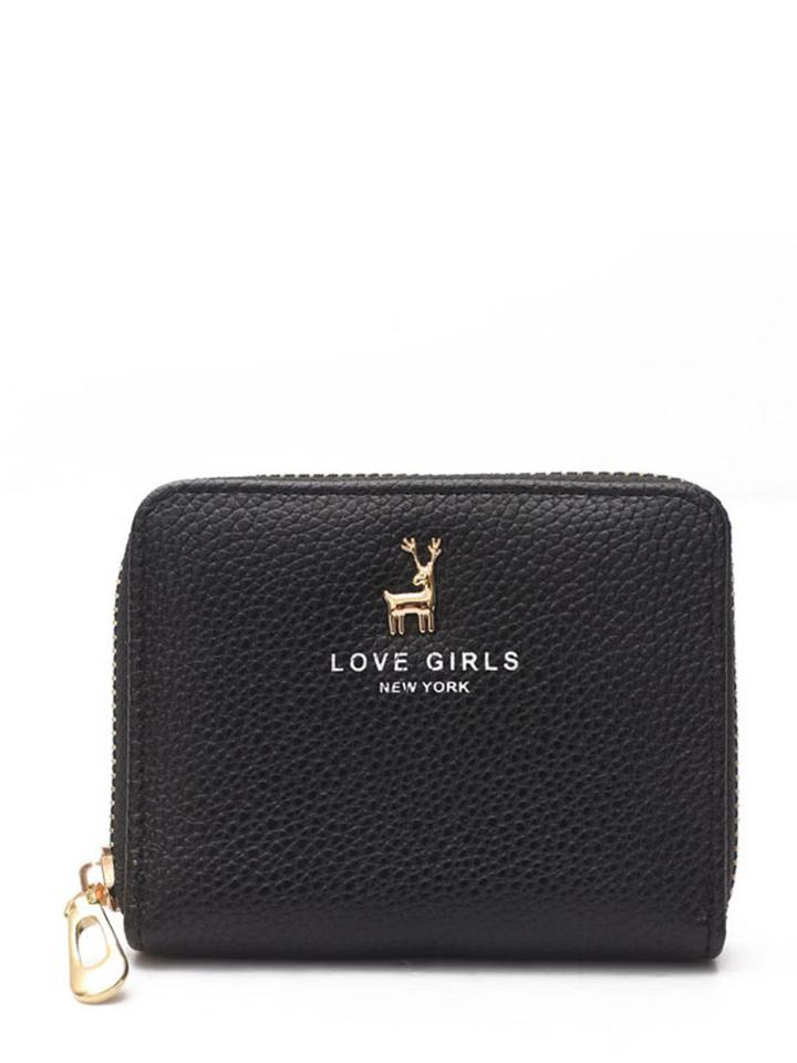 Romwe Pu Letter Print Clutch Bag