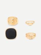 Romwe Contrast Retro Ring Set