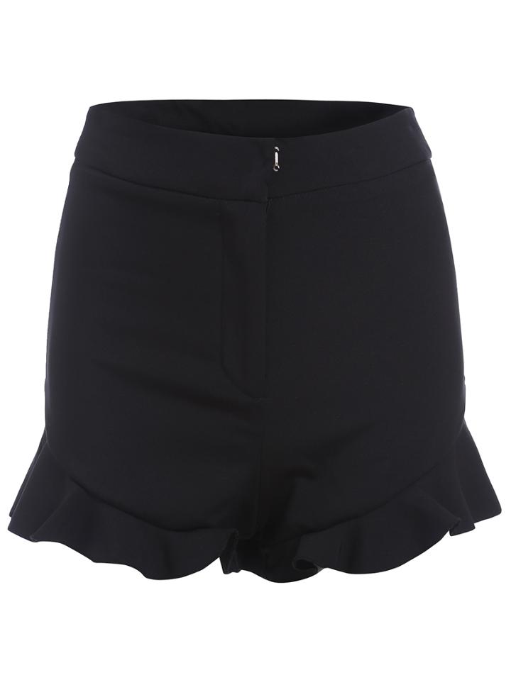 Romwe Peplum Hem Slim Shorts