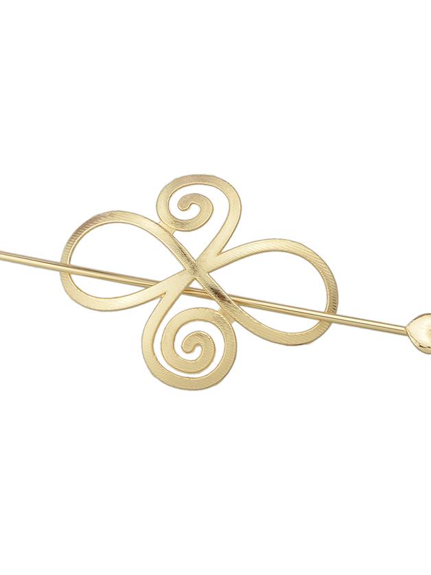 Romwe Gold Color Simple Flower Big Hair Clip