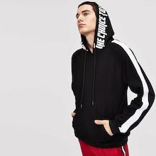 Romwe Guys Raglan Sleeve Letter Hoodie