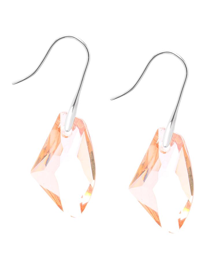 Romwe Geometric Rhinestone Drop Earrings