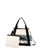 Romwe Strap Colorblock Canvas Bag With Purse