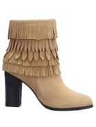 Romwe Apricot Fringe High Heeled Boots