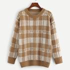 Romwe Drop Shoulder Plaid Sweater