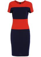 Romwe Color-block Short Sleeve Slim Dress