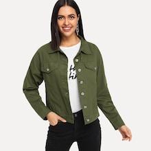 Romwe Pocket Side Button Up Denim Jacket