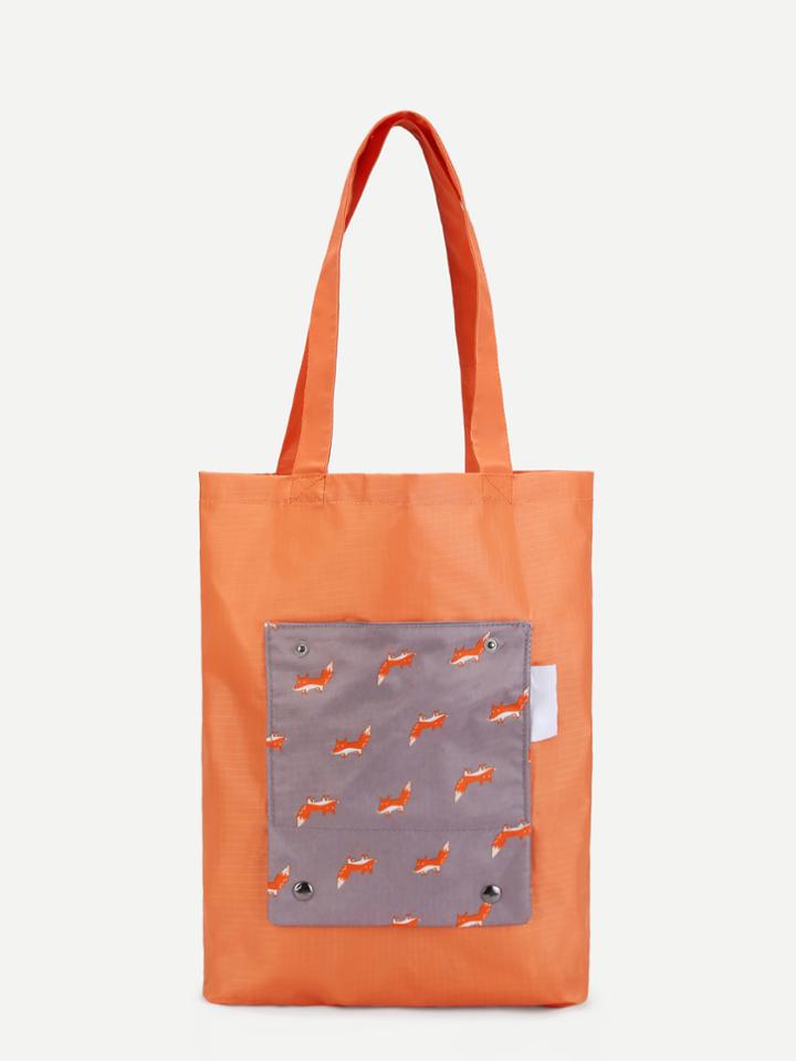 Romwe Fox Print Tote Bag