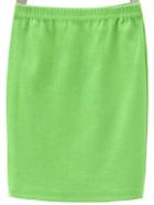 Romwe Ribbed Bodycon Green Skirt